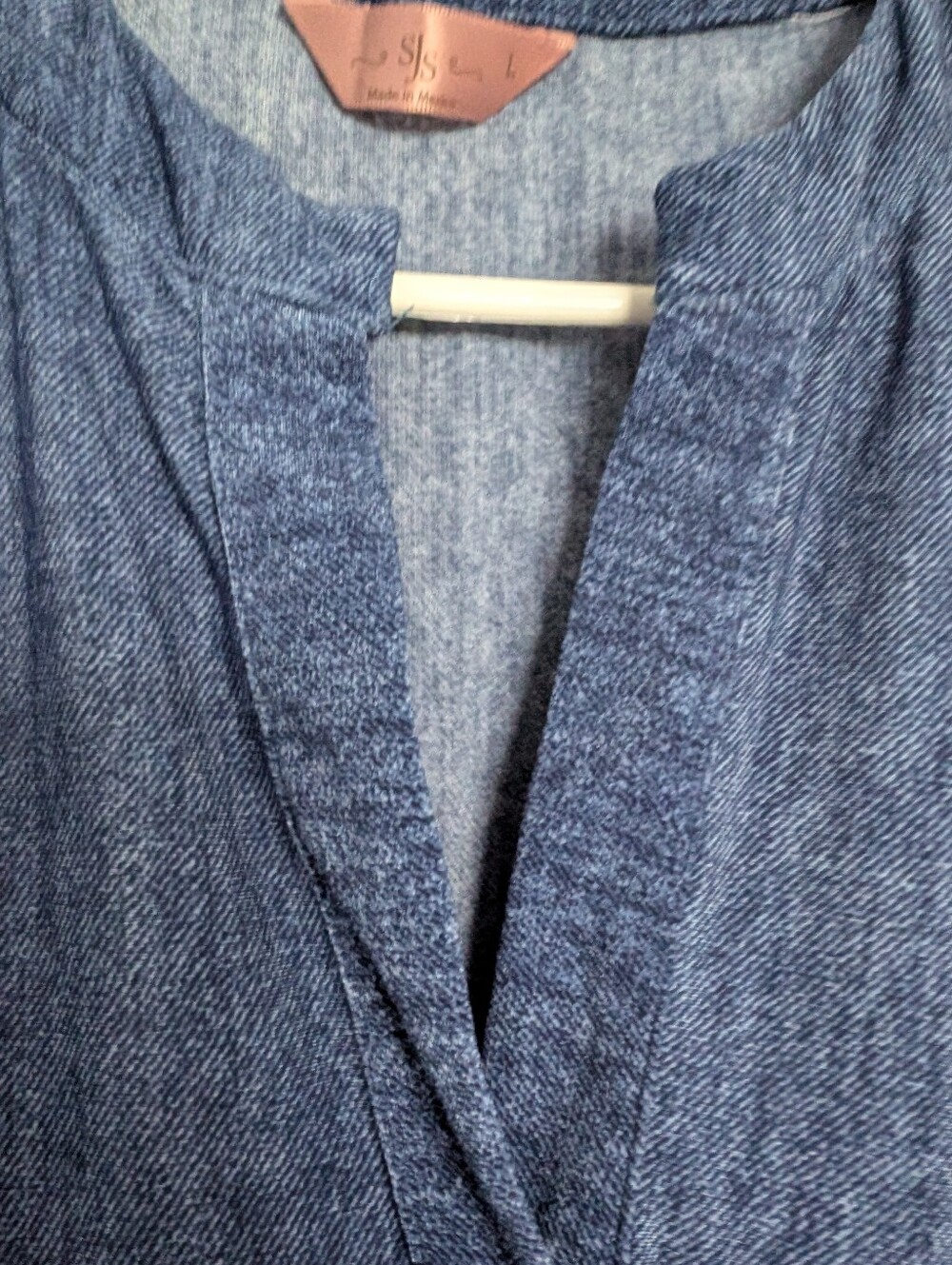 SJS Light Blue Denim casual day dress with white lace detailing. - Picture 5 of 5